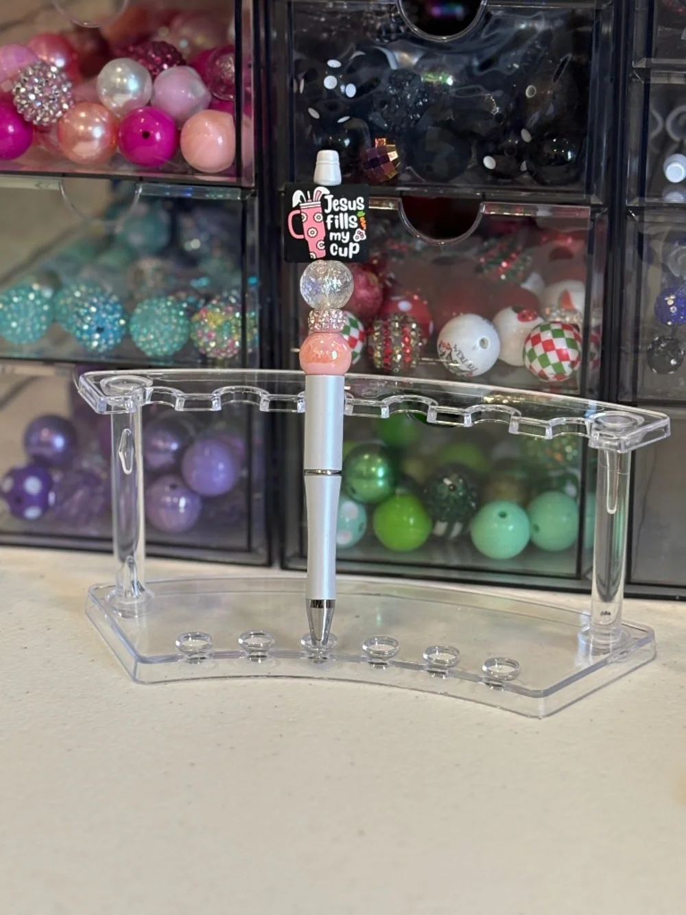 Handmade Easter Jesus Fills My Cup Beaded Pen